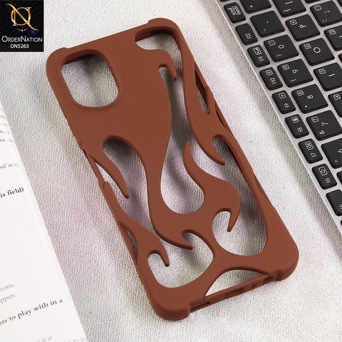 Samsung Galaxy A06 Cover - Brown - Matte Color 3D Flame Series Flexible Soft Case