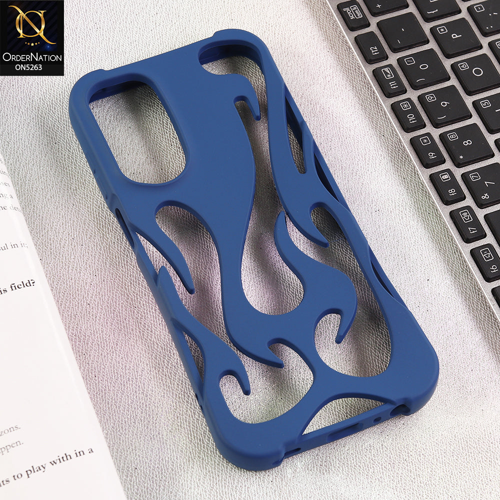 Samsung Galaxy A16 4G Cover - Blue - Matte Color 3D Flame Series Flexible Soft Case
