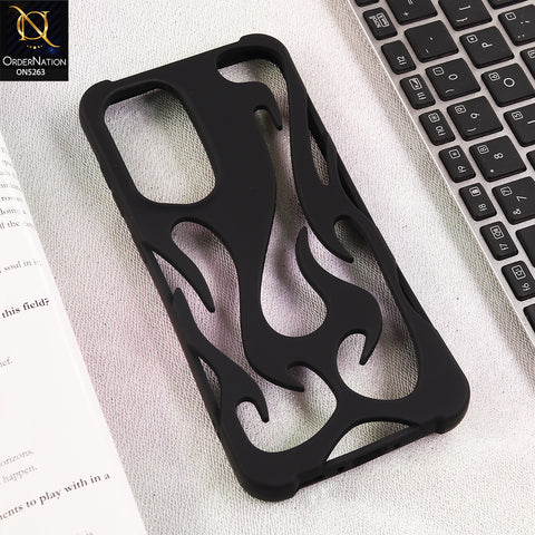 Samsung Galaxy A36 Cover - Black - Matte Color 3D Flame Series Flexible Soft Case