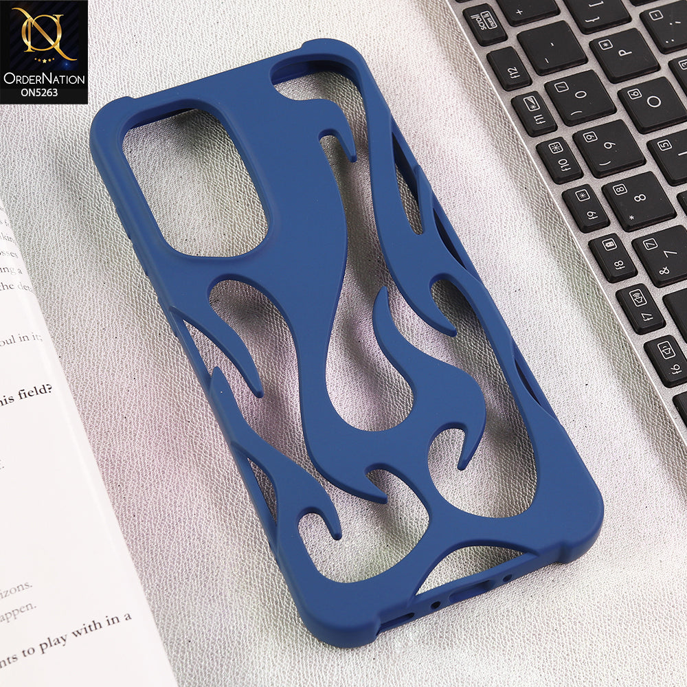 Samsung Galaxy A36 Cover - Blue - Matte Color 3D Flame Series Flexible Soft Case
