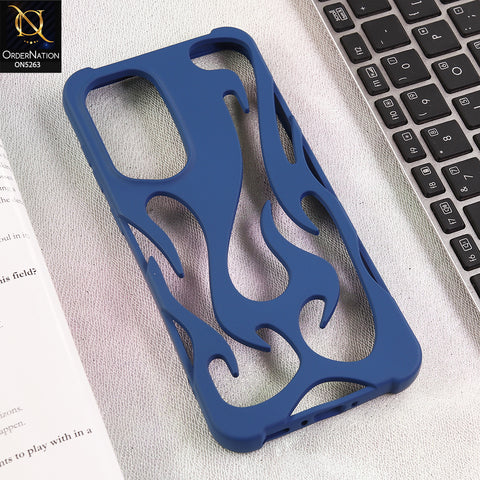 Samsung Galaxy A36 Cover - Blue - Matte Color 3D Flame Series Flexible Soft Case