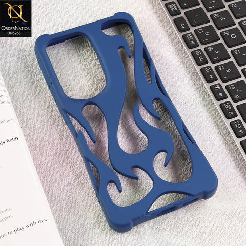 Samsung Galaxy S25 Ultra Cover - Blue - Matte Color 3D Flame Series Flexible Soft Case