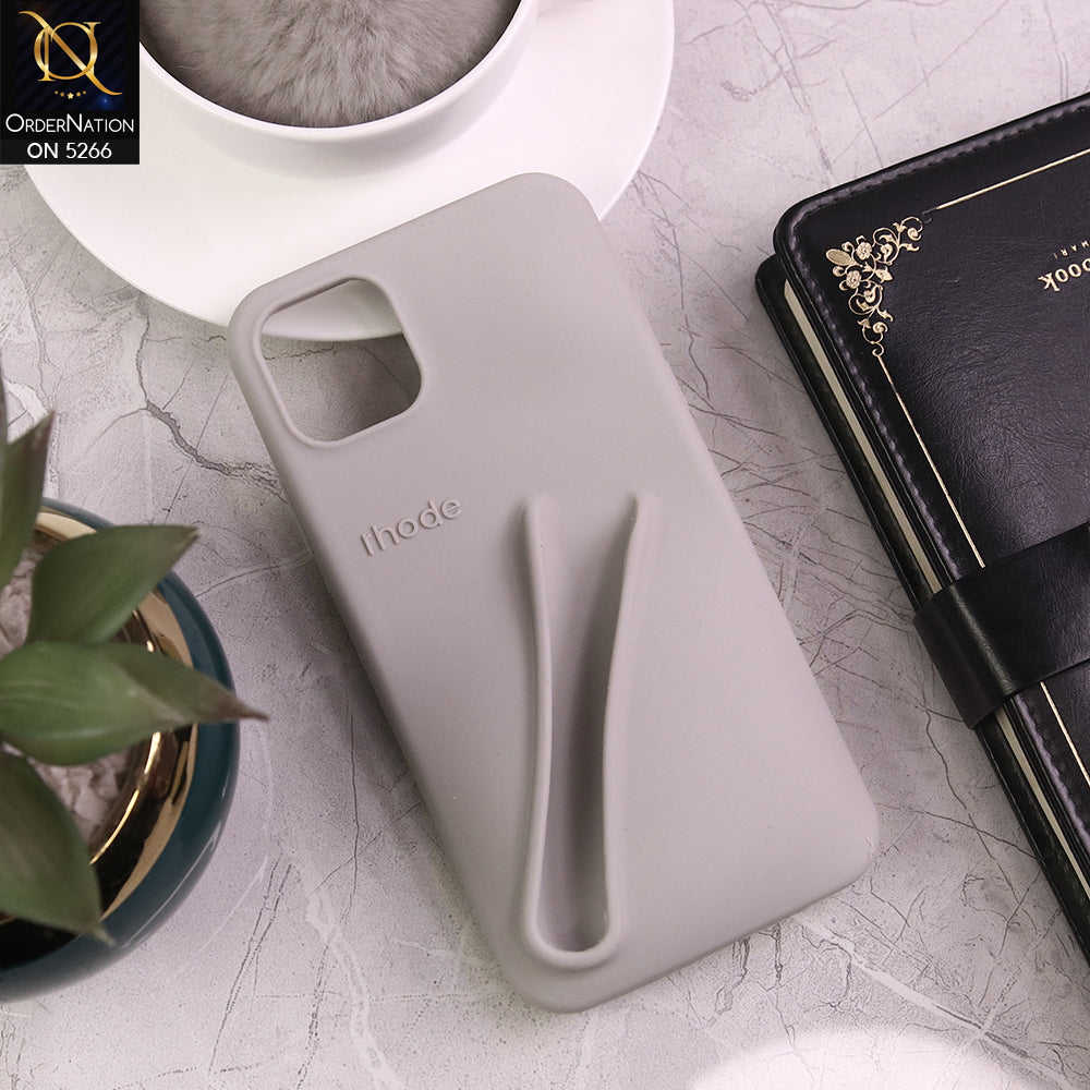 iPhone 14 Cover - Gray - Trendy 3D Lip Gloss Holder Protective Soft Case