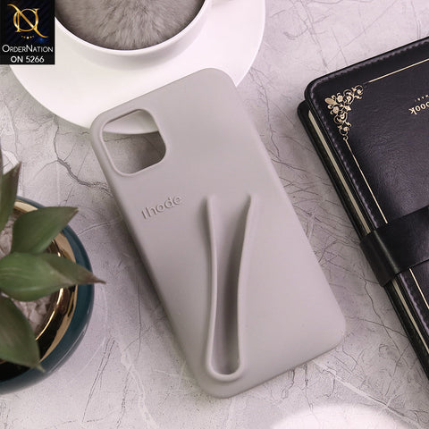 iPhone 14 Cover - Gray - Trendy 3D Lip Gloss Holder Protective Soft Case