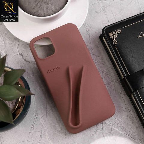 iPhone 14 Cover - Tea Pink - Trendy 3D Lip Gloss Holder Protective Soft Case
