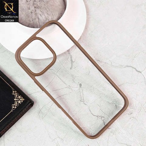 iPhone 16 Pro Max Cover - Desert Titanium - New Clear Transparent Candy Color Soft Borders Case