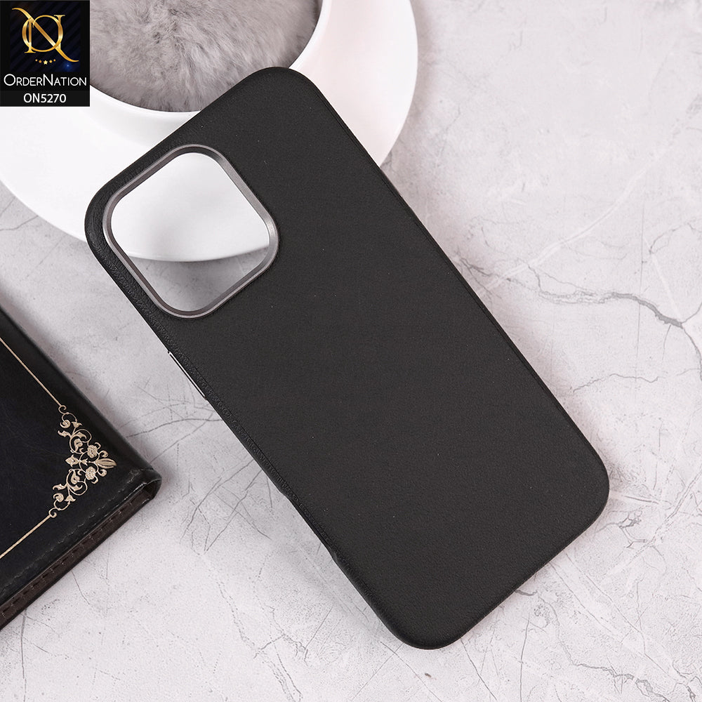 iPhone 16 Pro Cover - Black - Doyers Premium Leather look Soft Border Protective Case