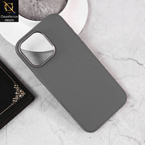 iPhone 16 Pro Max Cover - Dark Gray - Doyers Premium Leather look Soft Border Protective Case