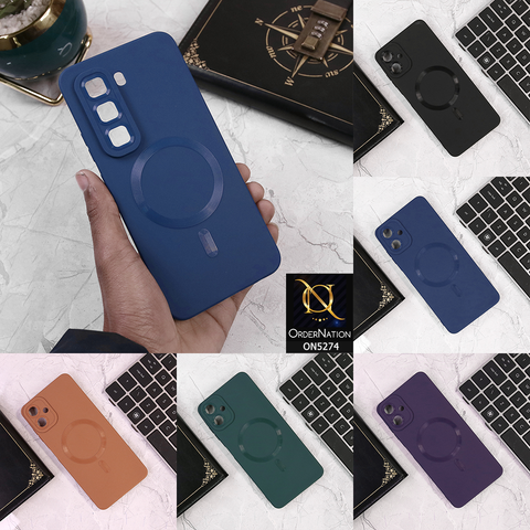 Samsung Galaxy A56 Cover - Blue - Soft Silicne Magsafe Design Camera Protection Case