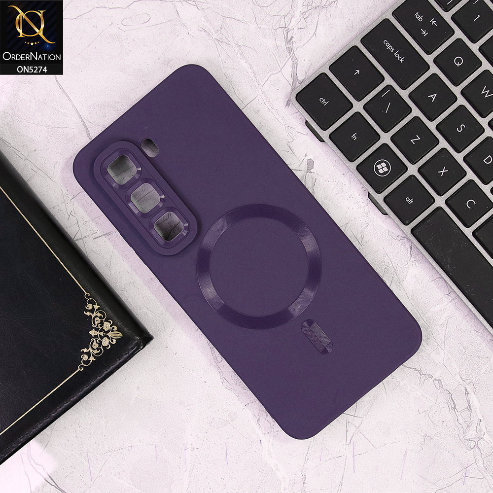 Infinix Hot 50 Pro Cover - Deep Purple - Soft Silicne Magsafe Design Camera Protection Case
