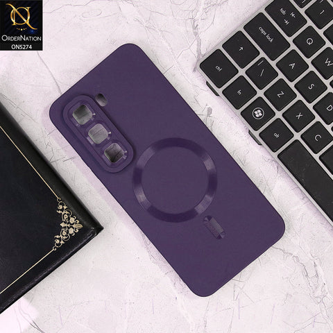 Infinix Hot 50 Pro Cover - Deep Purple - Soft Silicne Magsafe Design Camera Protection Case
