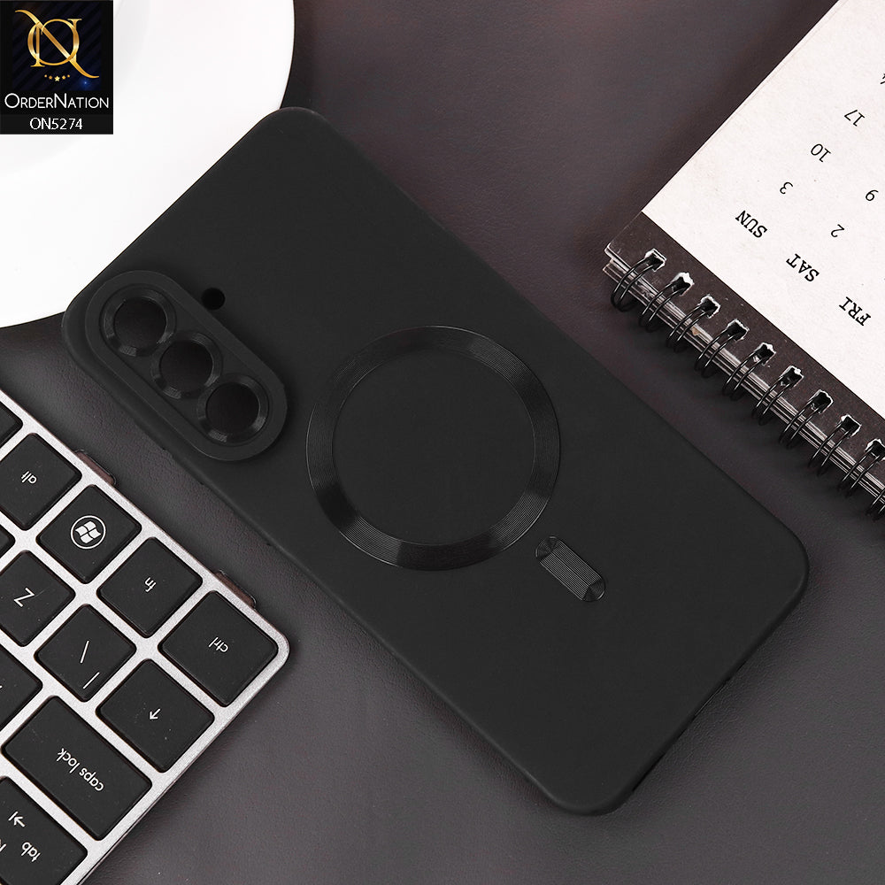 Samsung Galaxy A36 Cover - Black - Soft Silicne Magsafe Design Camera Protection Case