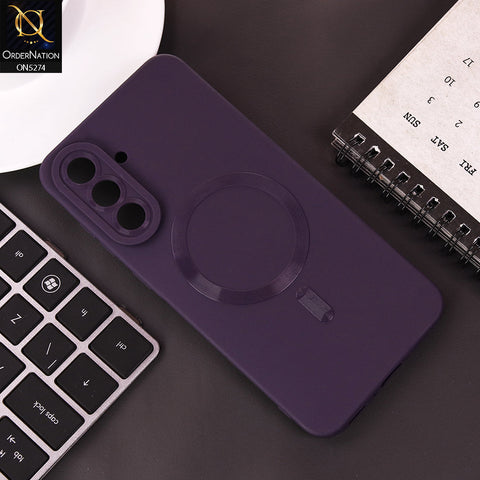 Samsung Galaxy A56 Cover - Deep Purple - Soft Silicne Magsafe Design Camera Protection Case