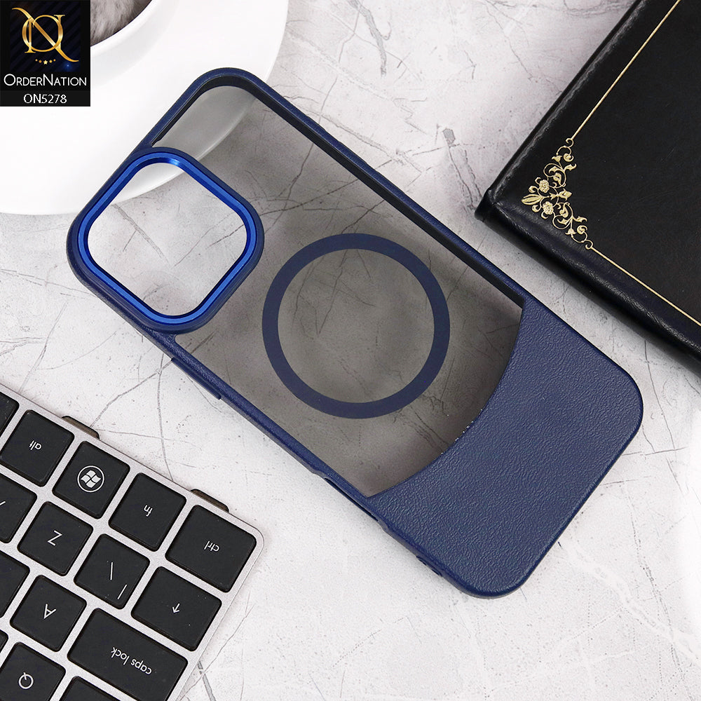 IPhone 16 Pro Max Cover - Blue -  New Matte Dual Tone Shell Soft Border Case
