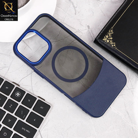 IPhone 16 Pro Max Cover - Blue -  New Matte Dual Tone Shell Soft Border Case