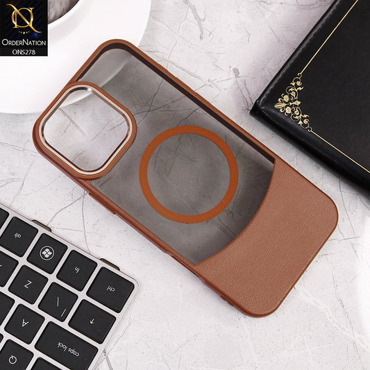 IPhone 16 Pro Max Cover - Brown -  New Matte Dual Tone Shell Soft Border Case