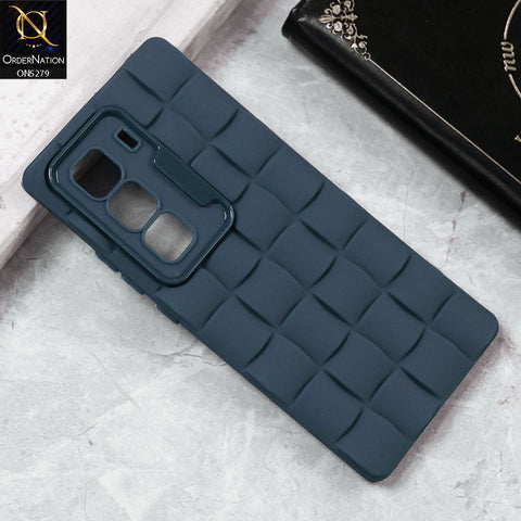 Infinix Hot 50 Pro Plus Cover - Blue -  Parquet Square Silicone Case With Camera Protection