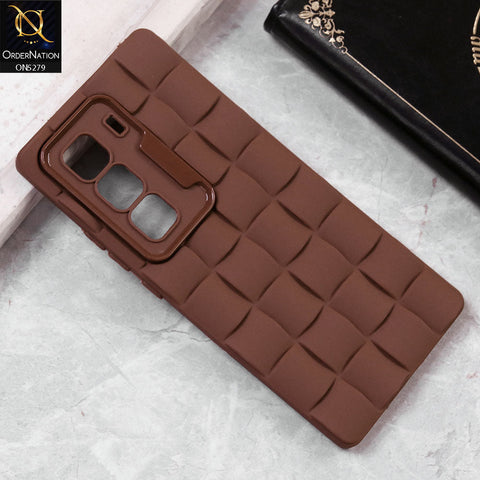 Infinix Hot 50 Pro Plus Cover - Saddle Brown -  Parquet Square Silicone Case With Camera Protection