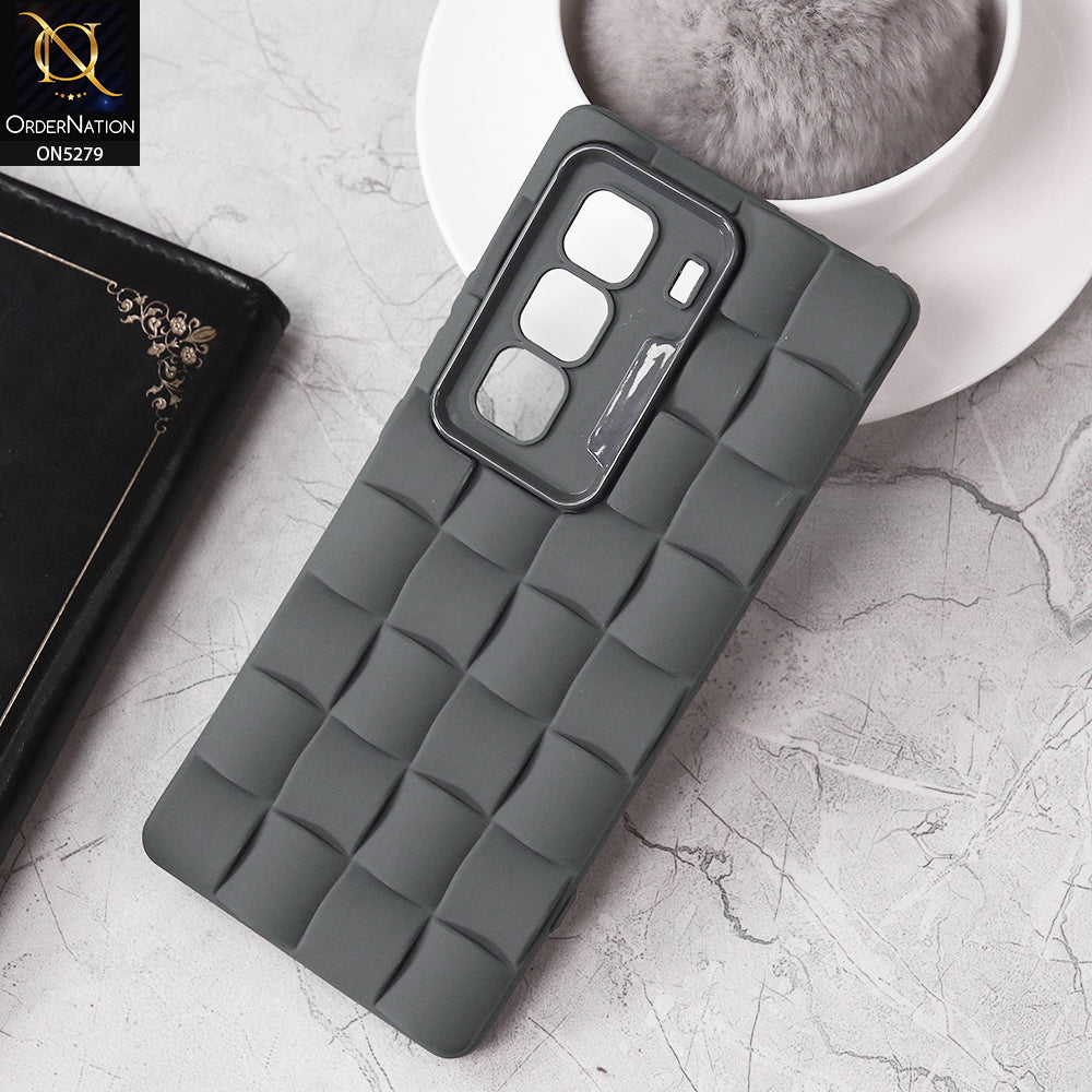 Infinix Hot 50 Pro Plus Cover - Gray - Parquet Square Silicone Case With Camera Protection