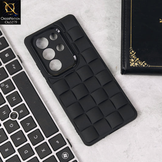 Itel S25 Ultra Cover - Black - Parquet Square Silicone Case With Camera Protection