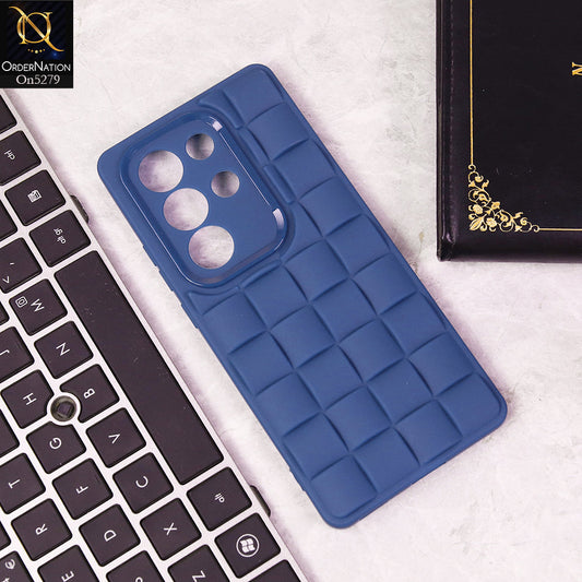 Itel S25 Ultra Cover - Blue - Parquet Square Silicone Case With Camera Protection