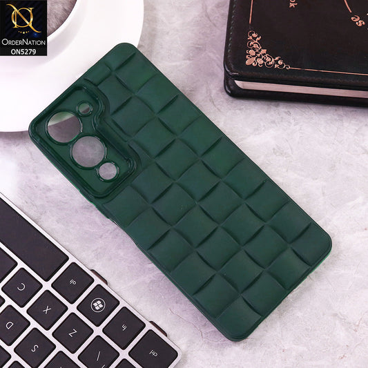 Vivo Y04 Cover - Green - Parquet Square Silicone Case With Camera Protection