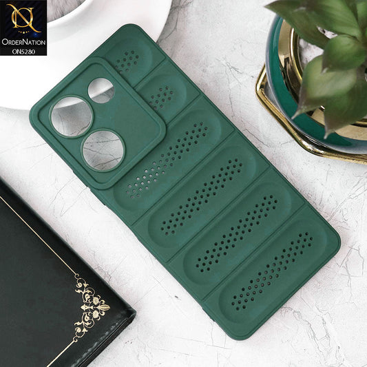 Tecno Camon 20 Pro Cover - Green - Trendy Breathable Mesh Grid Net Soft Case With Camera Protection