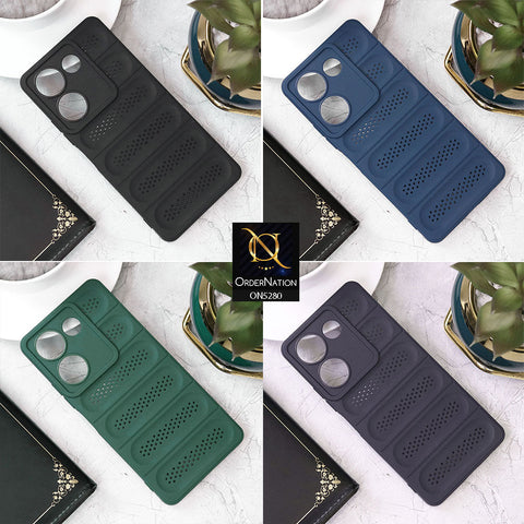 Infinix Hot 9 Play Cover - Blue - Trendy Breathable Mesh Grid Net Soft Case With Camera Protection