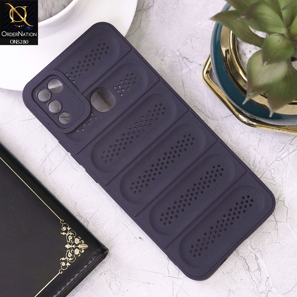 Infinix Hot 9 Play Cover - Purple - Trendy Breathable Mesh Grid Net Soft Case With Camera Protection
