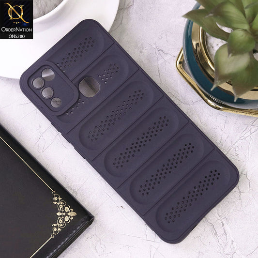 Infinix Hot 9 Play Cover - Purple - Trendy Breathable Mesh Grid Net Soft Case With Camera Protection