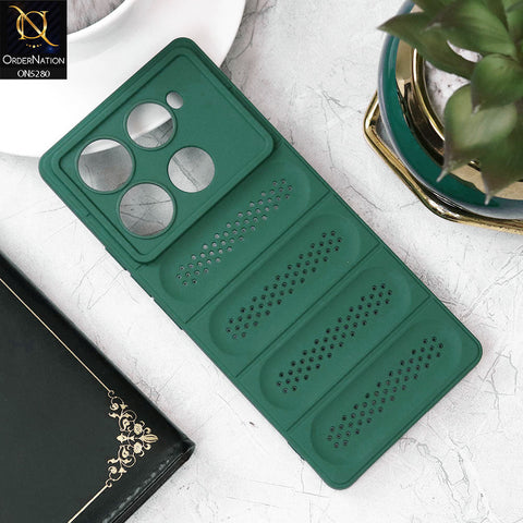 Infinix Note 40 Pro Cover - Green - Trendy Breathable Mesh Grid Net Soft Case With Camera Protection