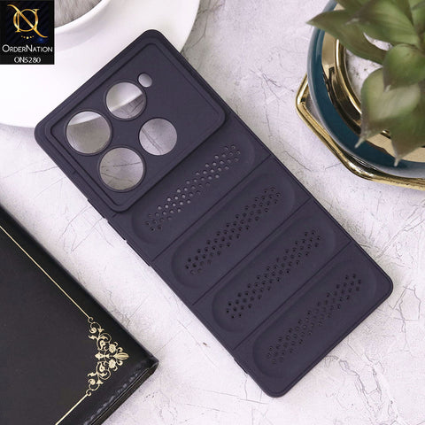 Infinix Note 40 Pro Cover - Purple - Trendy Breathable Mesh Grid Net Soft Case With Camera Protection