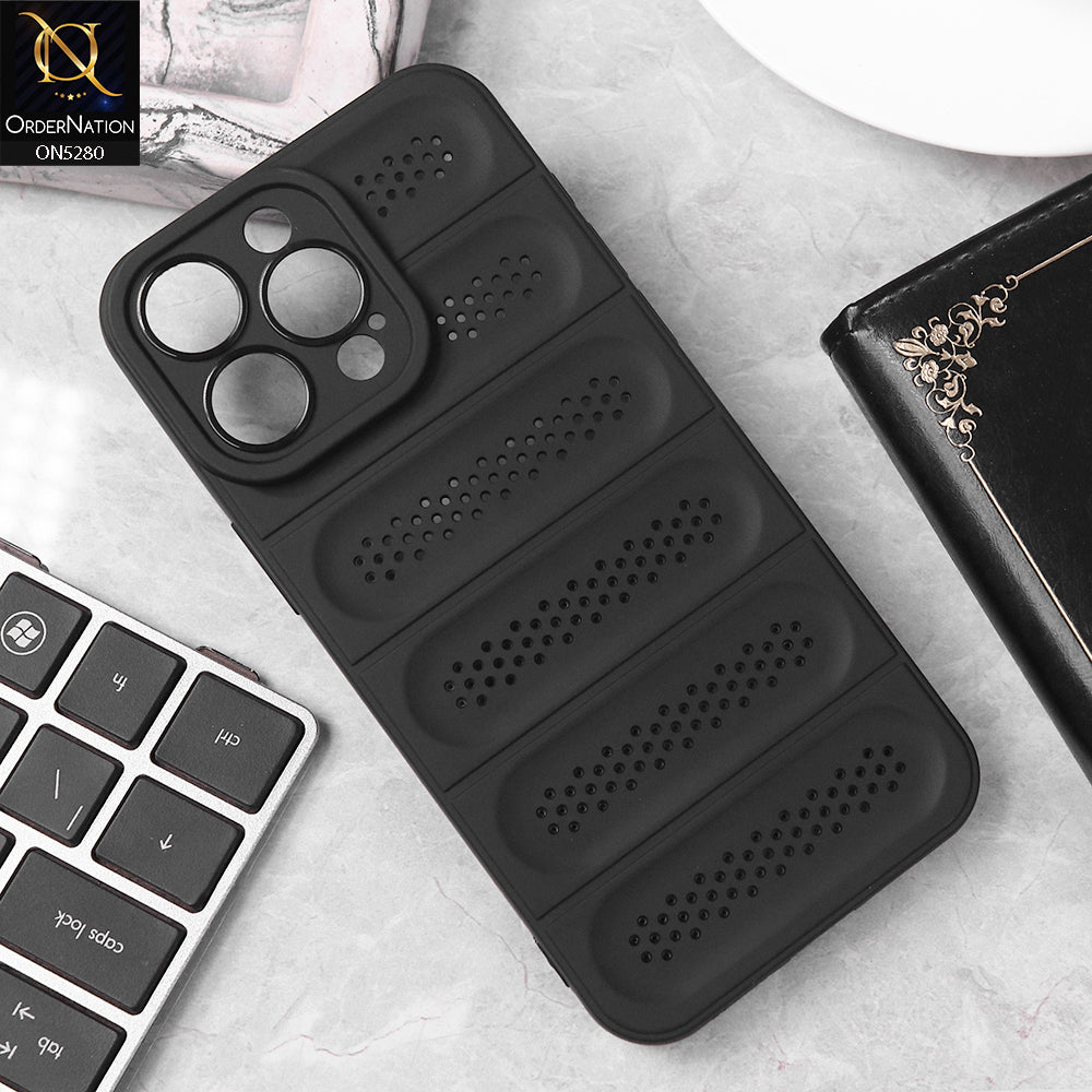 iPhone 16 Pro Max Cover - Black - Trendy Breathable Mesh Grid Net Soft Case With Camera Protection