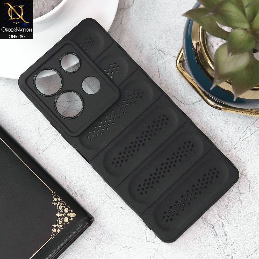 Infinix Note 30 Cover - Black - Trendy Breathable Mesh Grid Net Soft Case With Camera Protection