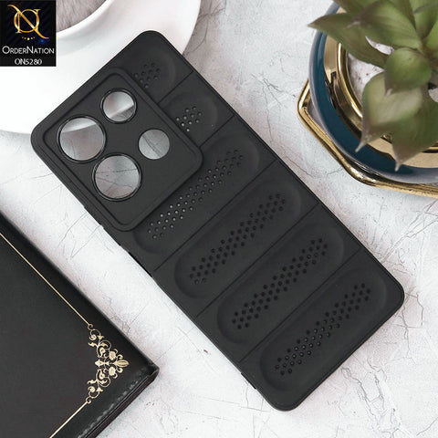 Infinix Note 30 Cover - Black - Trendy Breathable Mesh Grid Net Soft Case With Camera Protection