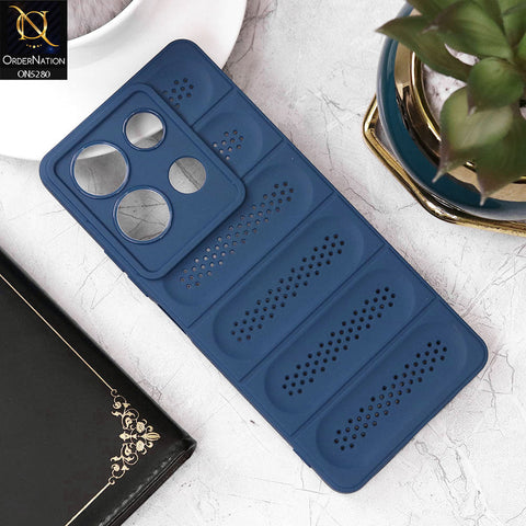 Infinix Note 30 Cover - Blue - Trendy Breathable Mesh Grid Net Soft Case With Camera Protection