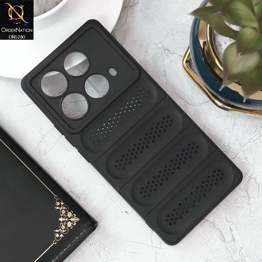 Infinix Note 40 Cover - Black - Trendy Breathable Mesh Grid Net Soft Case With Camera Protection