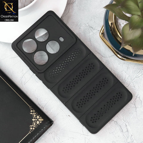 Infinix Note 40 Cover - Black - Trendy Breathable Mesh Grid Net Soft Case With Camera Protection