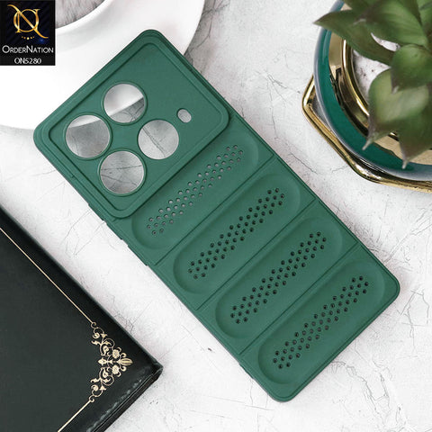 Infinix Note 40 Cover - Green - Trendy Breathable Mesh Grid Net Soft Case With Camera Protection