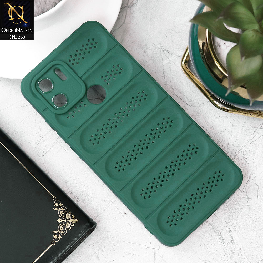 Xiaomi Redmi A2 Plus Cover - Green - Trendy Breathable Mesh Grid Net Soft Case With Camera Protection