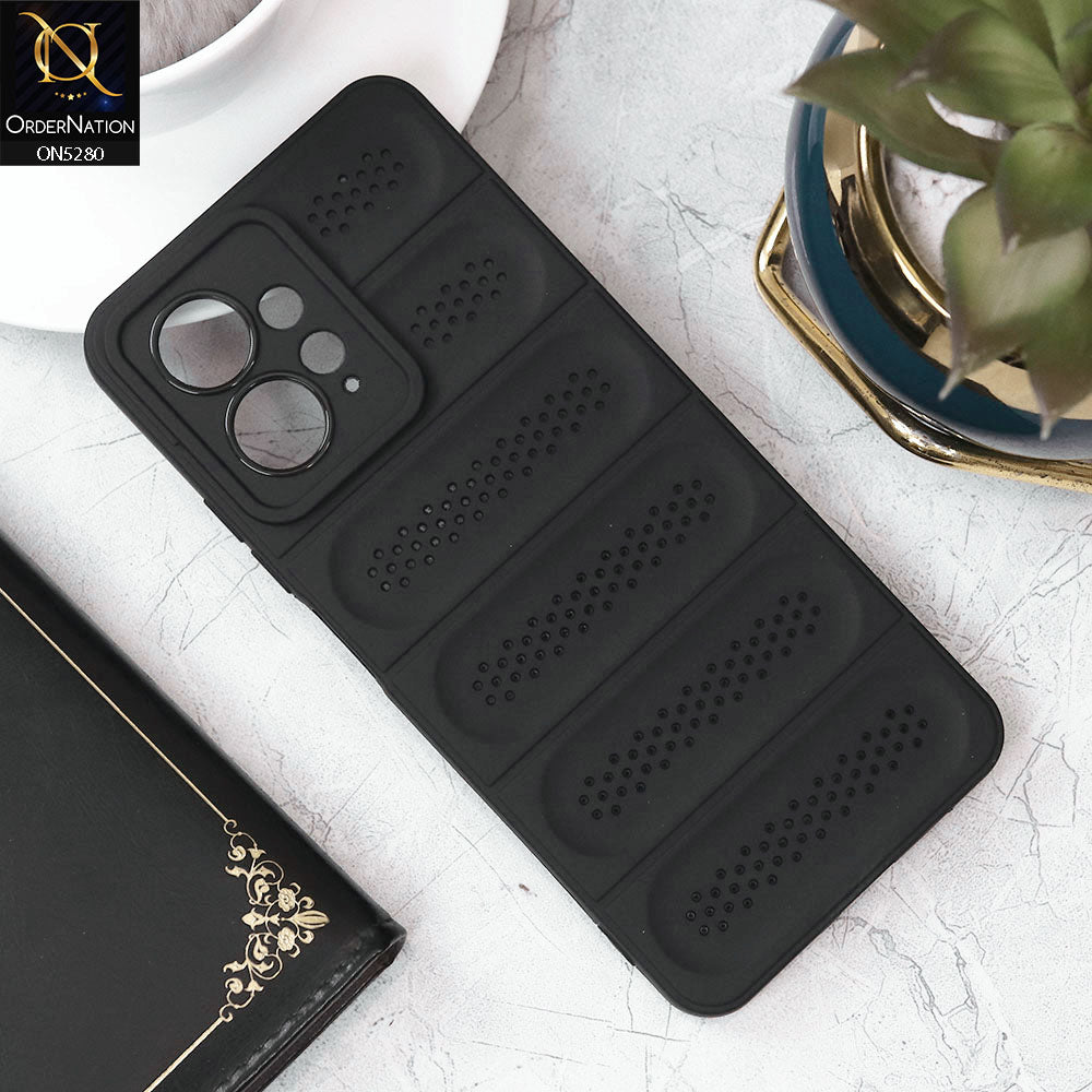 Xiaomi Redmi Note 12 4G Cover - Black - Trendy Breathable Mesh Grid Net Soft Case With Camera Protection