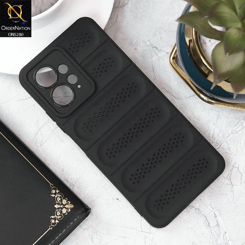 Xiaomi Redmi Note 12 4G Cover - Black - Trendy Breathable Mesh Grid Net Soft Case With Camera Protection
