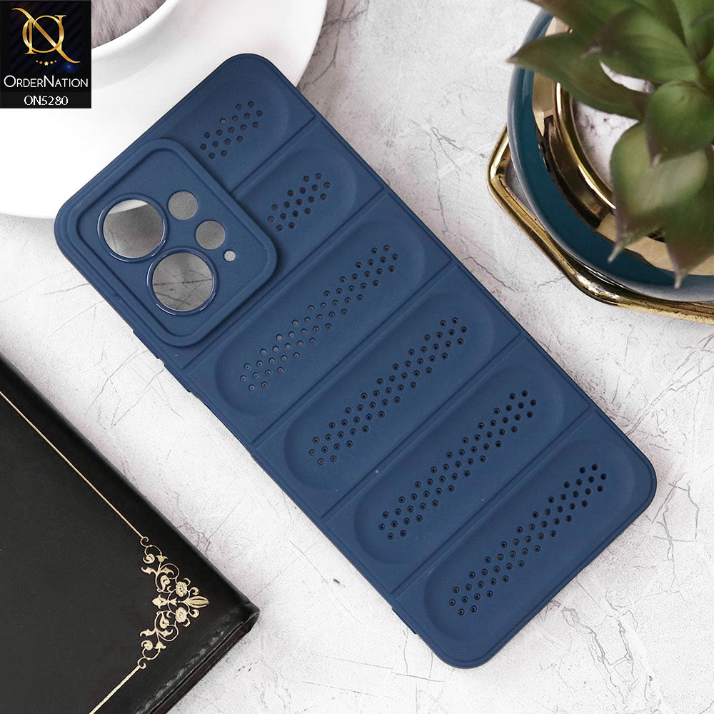 Xiaomi Redmi Note 12 4G Cover - Blue - Trendy Breathable Mesh Grid Net Soft Case With Camera Protection