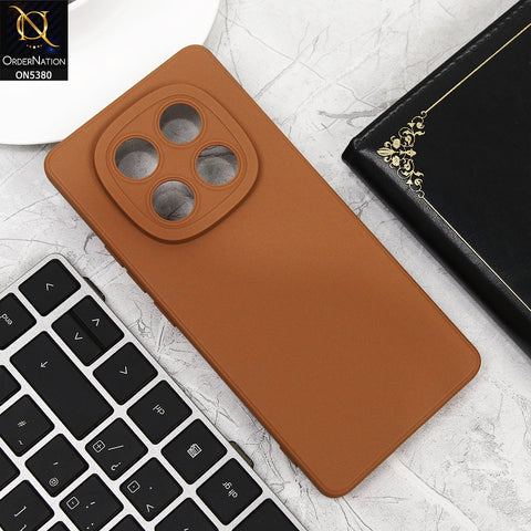 Xiaomi Redmi Note 14 Pro 4G Cover - Brown - Soft Silicone With Camera Protection Case