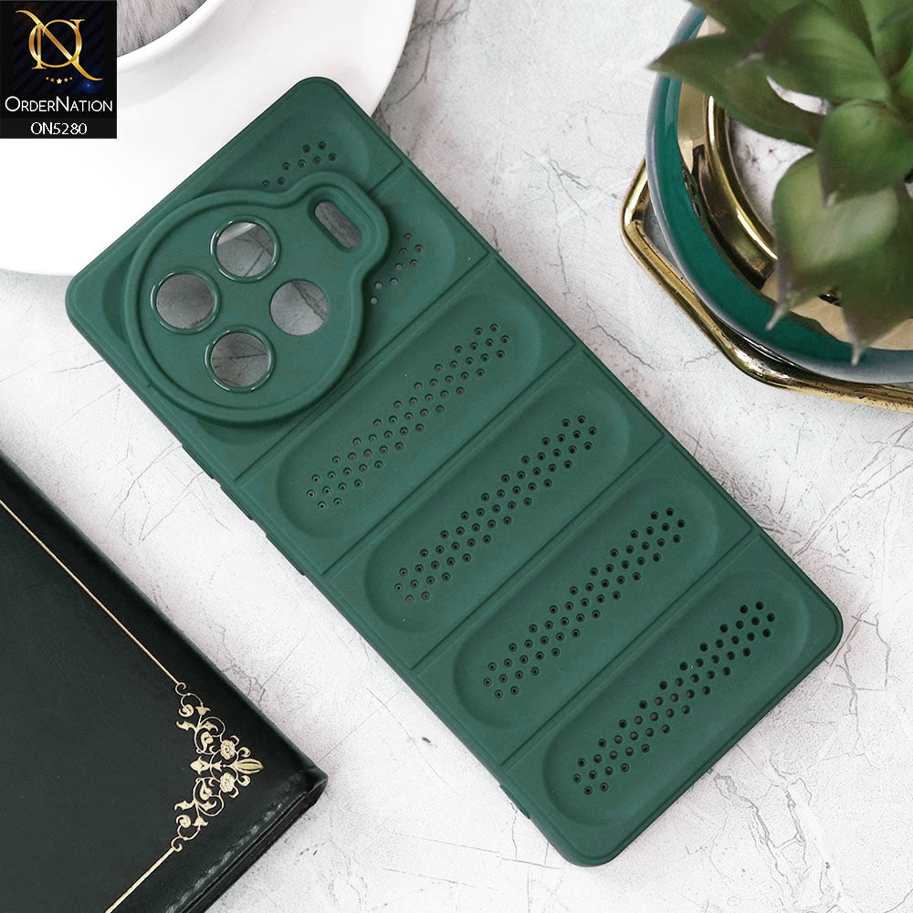 Tecno Spark 20 Pro Plus Cover - Green - Trendy Breathable Mesh Grid Net Soft Case With Camera Protection