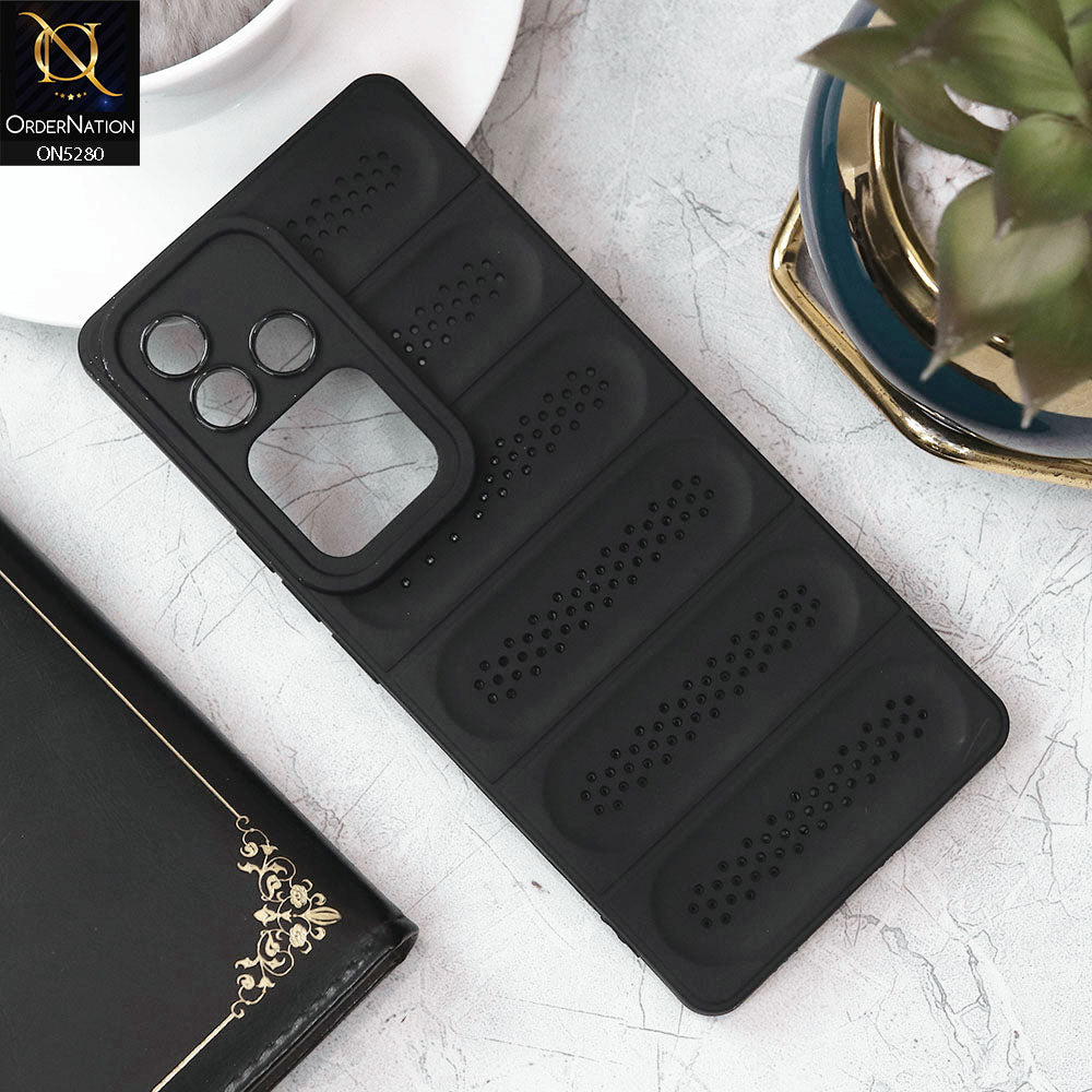 Vivo S18 Cover - Black - Trendy Breathable Mesh Grid Net Soft Case With Camera Protection