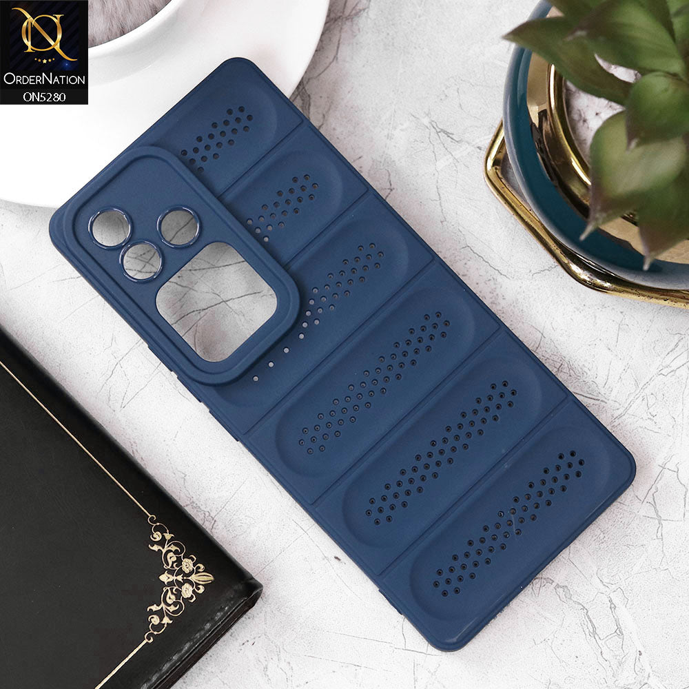 Vivo S18 Cover - Blue - Trendy Breathable Mesh Grid Net Soft Case With Camera Protection