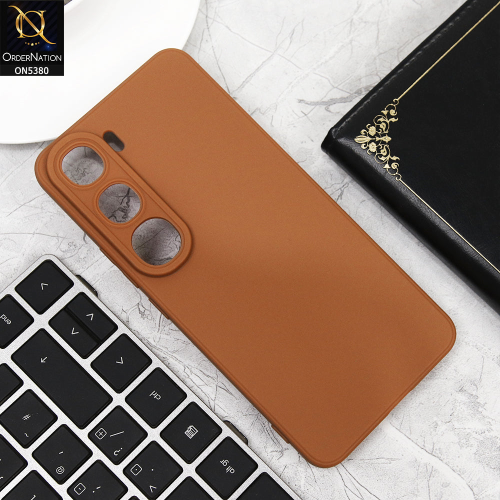 Vivo V40 Lite (IDN) Cover - Brown - Soft Silicone With Camera Protection Case