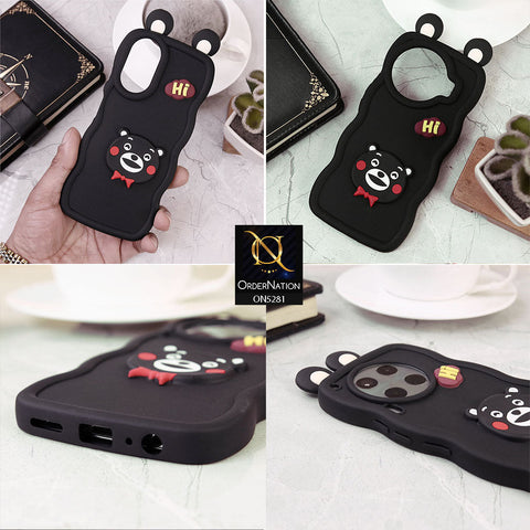 Xiaomi Poco M4 Pro 5G Cover - Black -  3D Cute Cartoon With Ear Soft Silicon Protective Case