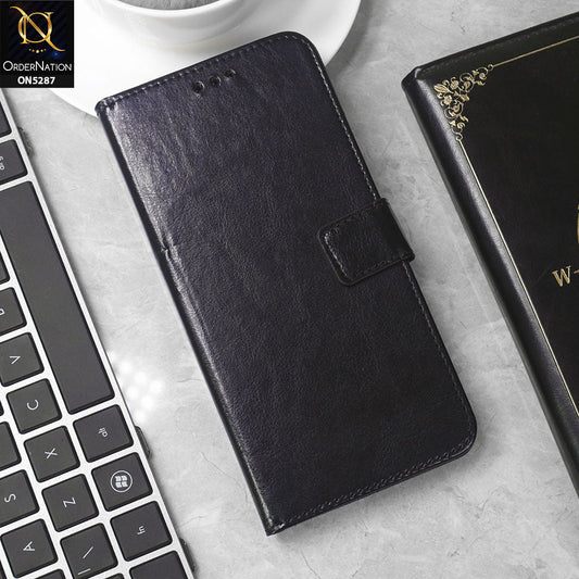 Vivo Y29s Cover - Black -  Premium PU Leather Magnetic Flip Book Card Slots Wallet Soft Case